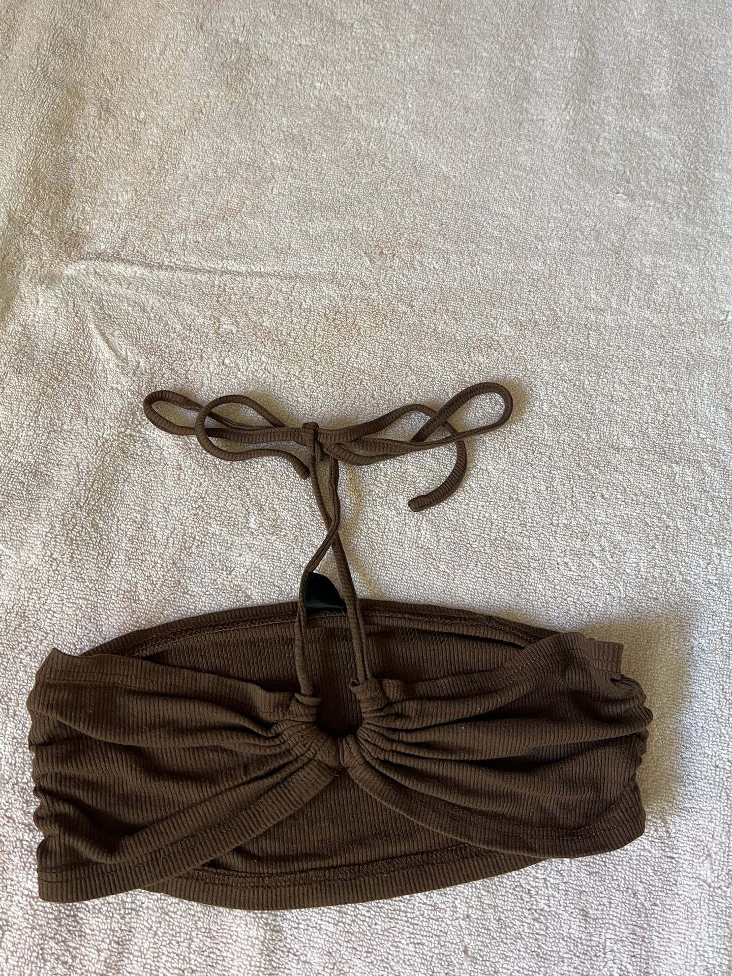 Brown Halter Crop Top