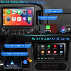 Car Stereo Radio for Chevy Silverado GMC Sierra Buick Enclave 2007-2012, 8" IPS Touch Screen Car Radio Build-in GPS Wireless CarPlay