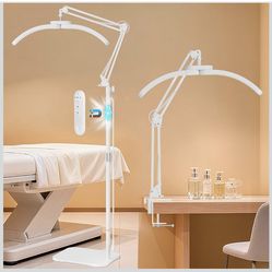 2-in-1 Lash Light - 2026 Upgraded Professional LED Half Moon Lamp for Eyelash Extensions, Tattoo, Nail Artists, Salon SPA, Adjustable Brightness & Col