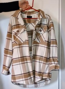 Men's button down, heavy flannel, side small