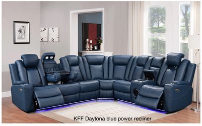 New LED Power Reclining Sectional USB Port/bluetooth Speakers/adjustable Headrest/cup Holders