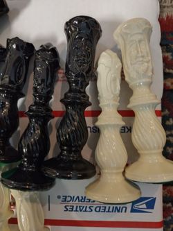 Vintage ceramic chess pieces 32 pieces
