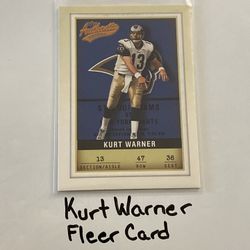 Kurt Warner St. Louis Rams Hall of Fame QB Fleer Card. 