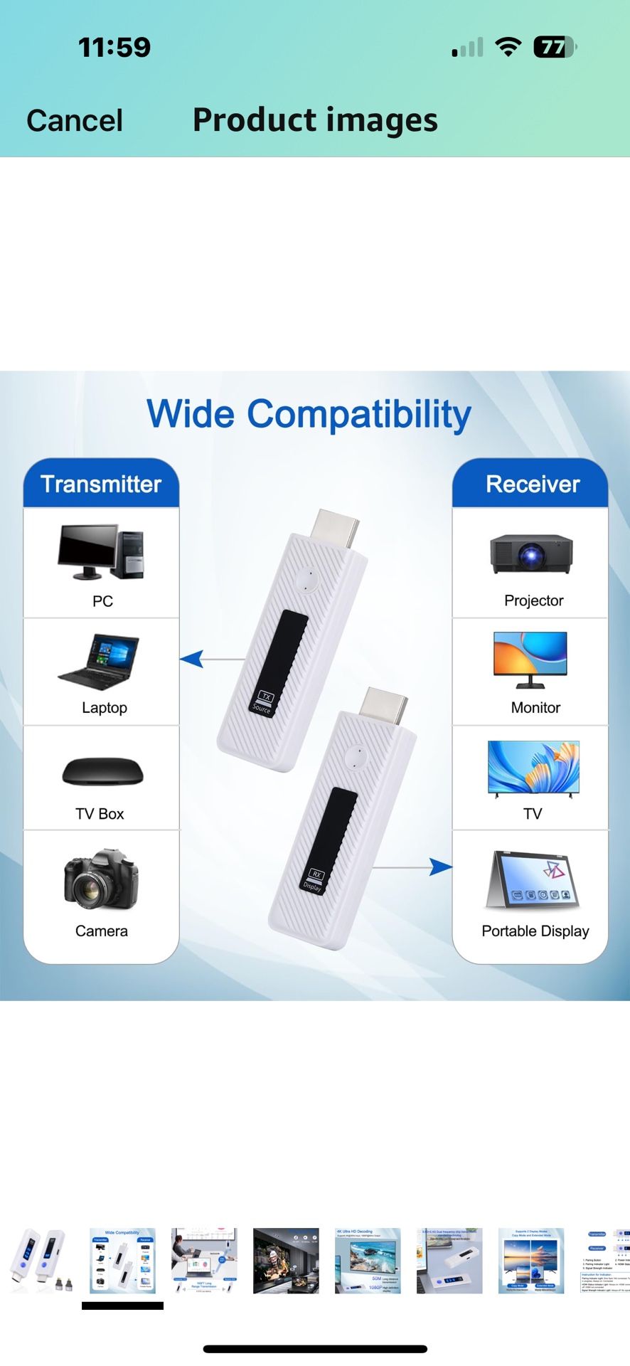 Brand New Wireless HDMI Transmitter/Receiver 165’/50M, HDMI Extender For 4K@30Hz/1080P/60Hz Hi Speed