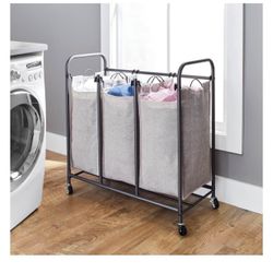 Oversized 3 Bag Wheeled Laundry Sorter