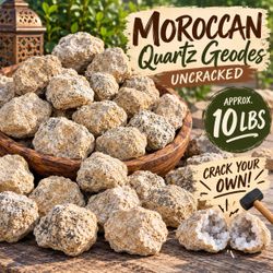 10 LB Lot Moroccan Quartz Geodes | Uncracked Break Your Own Geodes | Natural Crystal Geodes | Bulk