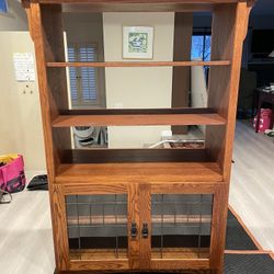 Solid Oak Entertainment Shelf
