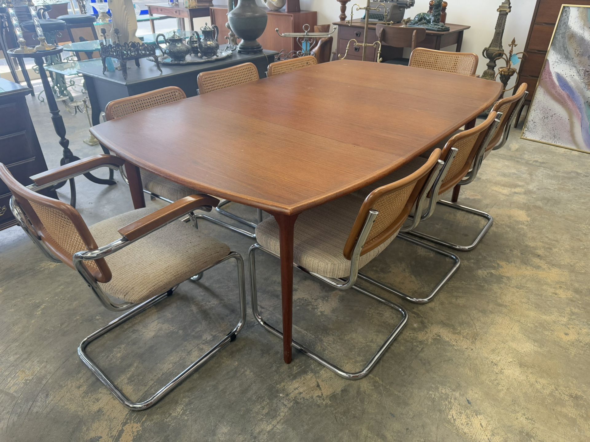 9’ Dining Table With 8 Chairs MCM