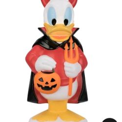 2 FT DISNEY DONALD DUCK  DEVIL SUIT BLOW MOLD HALLOWEEN DECOR LIGHTED NEW! Gemmy