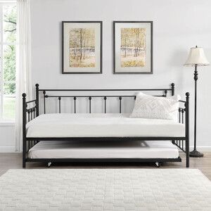 Brand new black/copper/white metal twin daybed with twin trundle (82.75 x 42 x 42 in. H)