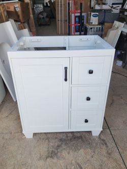 NEW allen + roth High Quality Bathroom Vanity Base in White 30"W, 20"D, 34"H.  NO SINK