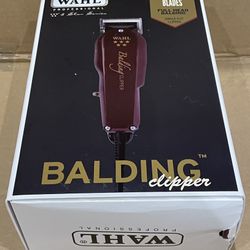 Wahl Professional 5 Star Series 8110 Corded Balding Clipper, Single Cut, Red