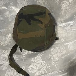 U S Military Infantry Standard Helmet, 3.1 lbs.- 4.2 lbs. Chin Strap ~ Vintage