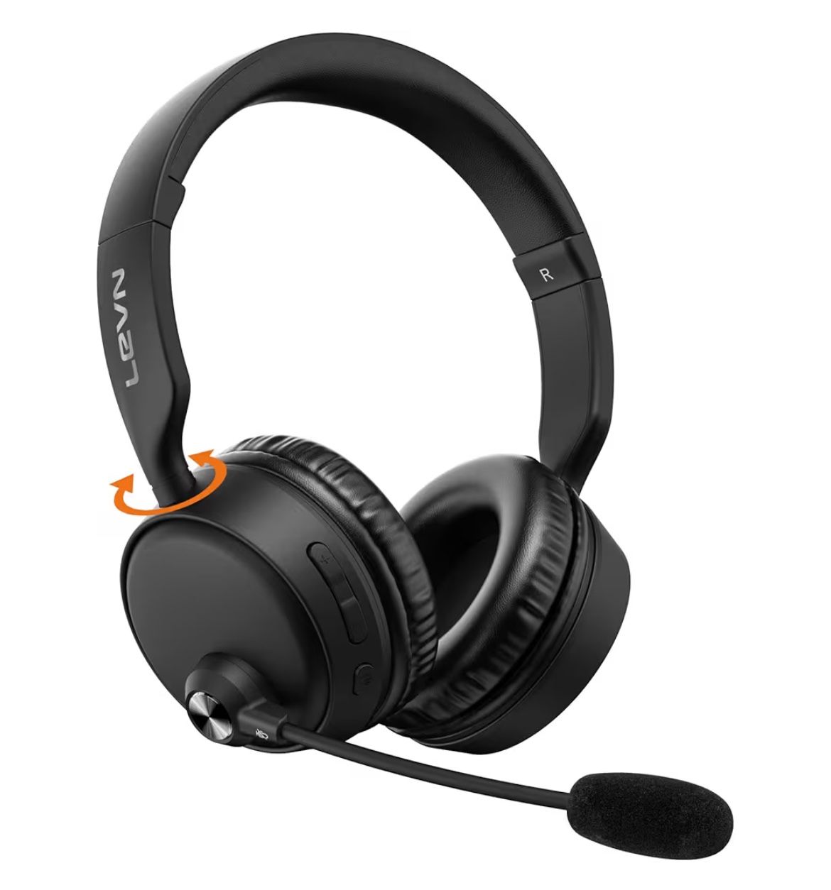  Bluetooth Headset with Microphone, 60 Hrs Working Time Dual Connection Bluetooth Headphones with Mic, Wireless Headset with Mic for W