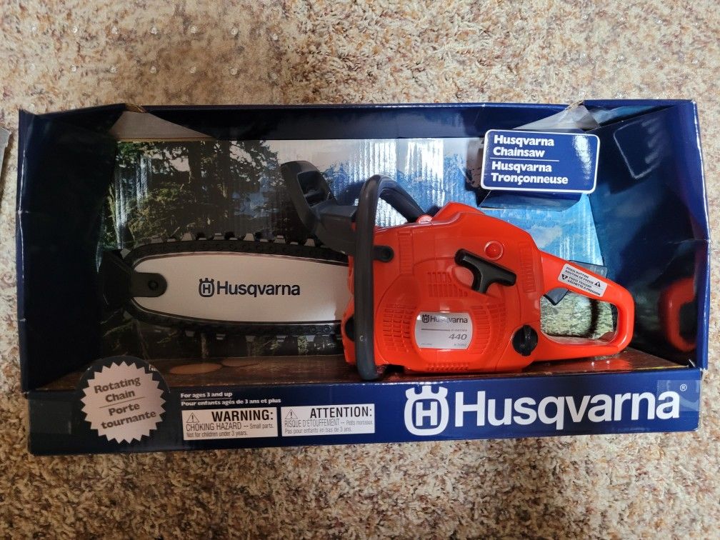 NEW Husqvarna Toy Chainsaw with Realistic Sounds and Rotating Chain, Chainsaw Toy for Kids Ages 3 and Up $35