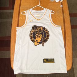 Jayson Tatum White And Gold Jersey 