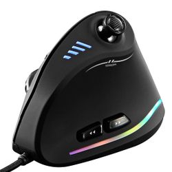 ZLOT Vertical Gaming Mouse,Wired RGB Ergonomic USB Joystick Programmable Laser Gaming Mice