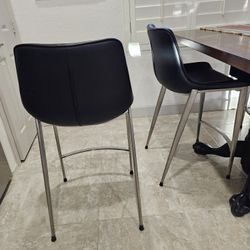 4 Vegan Leather Bar Stools