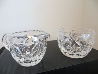 Vintage Pressed Glass Cream and Sugar Set