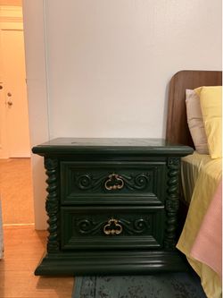 Two green nightstands