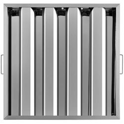 Pack of 6 Hood Filters 19.5W x 19.5H Inch, 430 Stainless Steel 4 Grooves Commercial Hood Filters, Range Hood Filter for Grease Rated Commercial Kitche