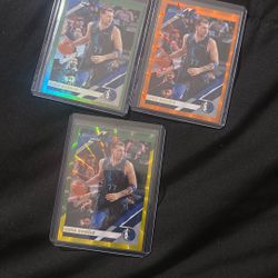 Luka Doncic 3-Card Lot - 2019 Donruss Laser Parallels #46