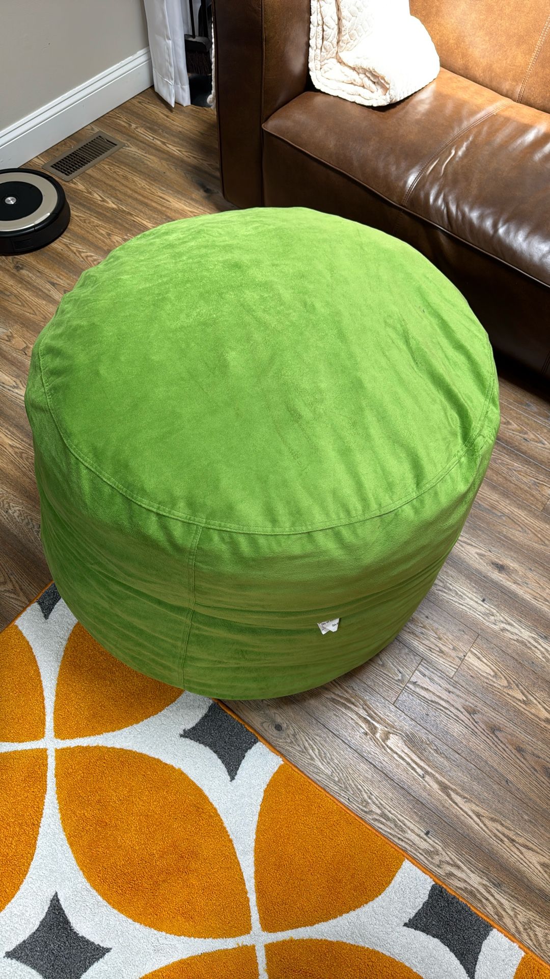 Extra-Large Blue and GreenBean Bag – Deep Comfort!