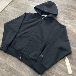 Essentials Fear of God Jet Black Zipup