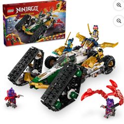 LEGO NINJAGO Ninja Team Combo Vehicle, 4 in 1 Ninja Playset for Kids with Glider, Off-Road Racer and 2 Motorcycle Toys, Birthday Gift for Boys and Gir