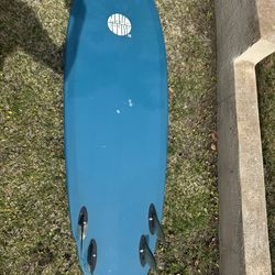 Blue Fish Tail Quad Fin Surfboard / Short board With Find.