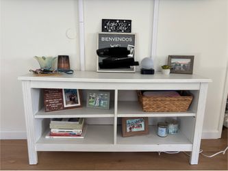 White Entryway Console / TV Stand / Bookshelf