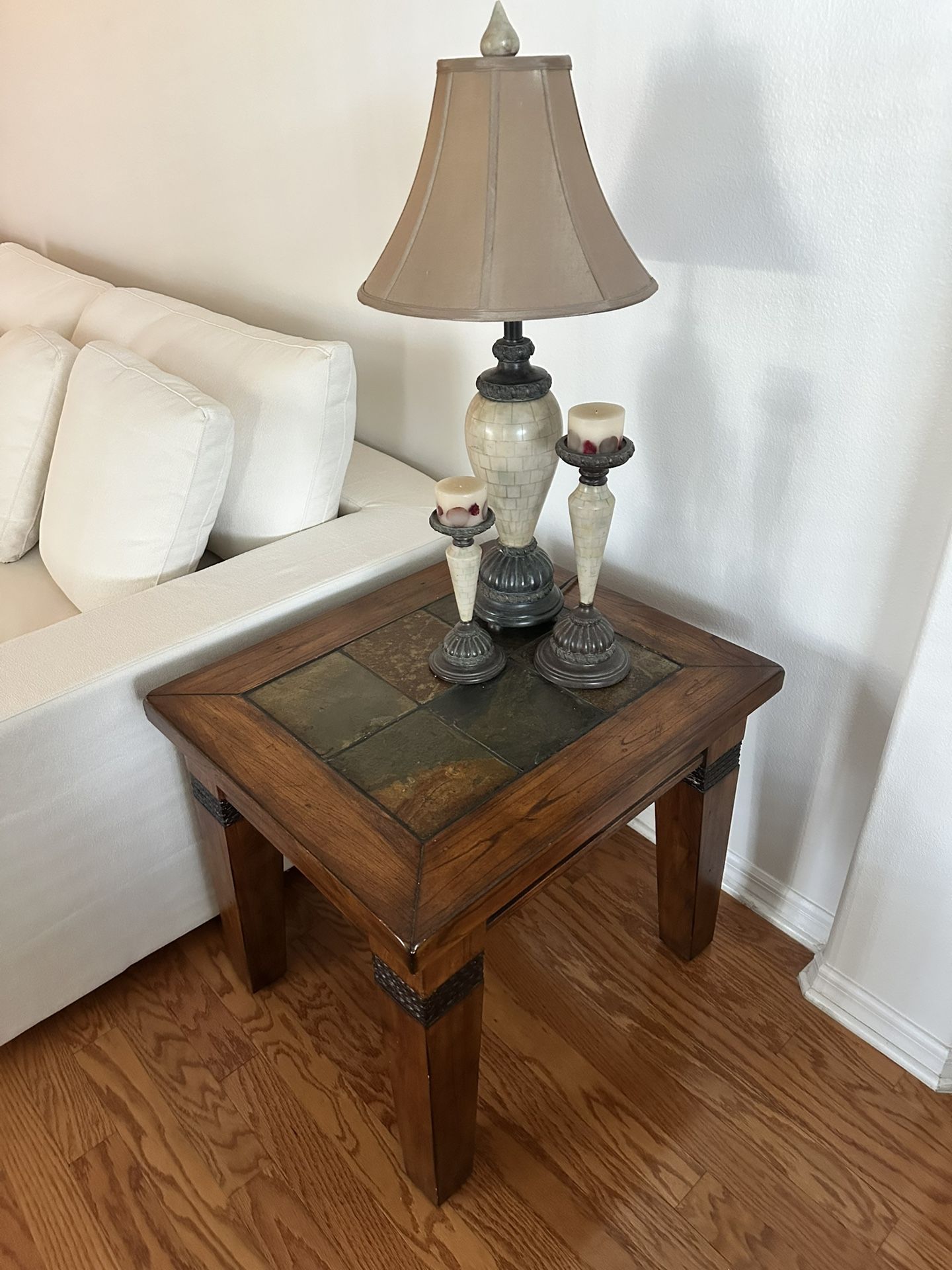 Hard Wood Slated Top Tables