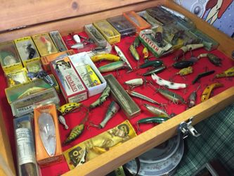 Antique fishing gear - lures, rods, reels, and more / sold EACH