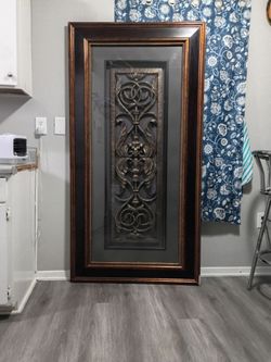 Large Framed Ornate Wall Art Panel