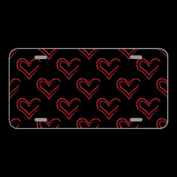 License Plate Novelty Car Front Pattern Transparent Heart Hearts