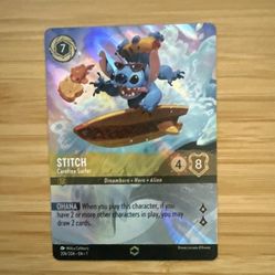 Enchanted First Chapter Stitch "Carefree Surfer" Card Near Mint