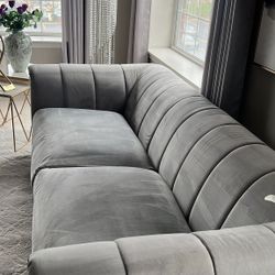 Grey And Navy Blue Couch