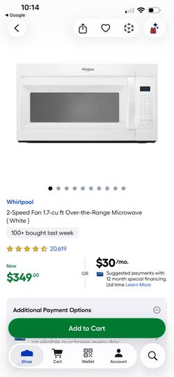 Whirlpool microwave
