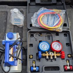 HVAC Gauges And Vacuum Pump