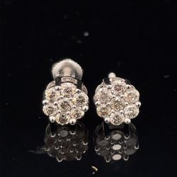 10KT White Gold Diamond Earrings 1.10g .5CTW 173577/2