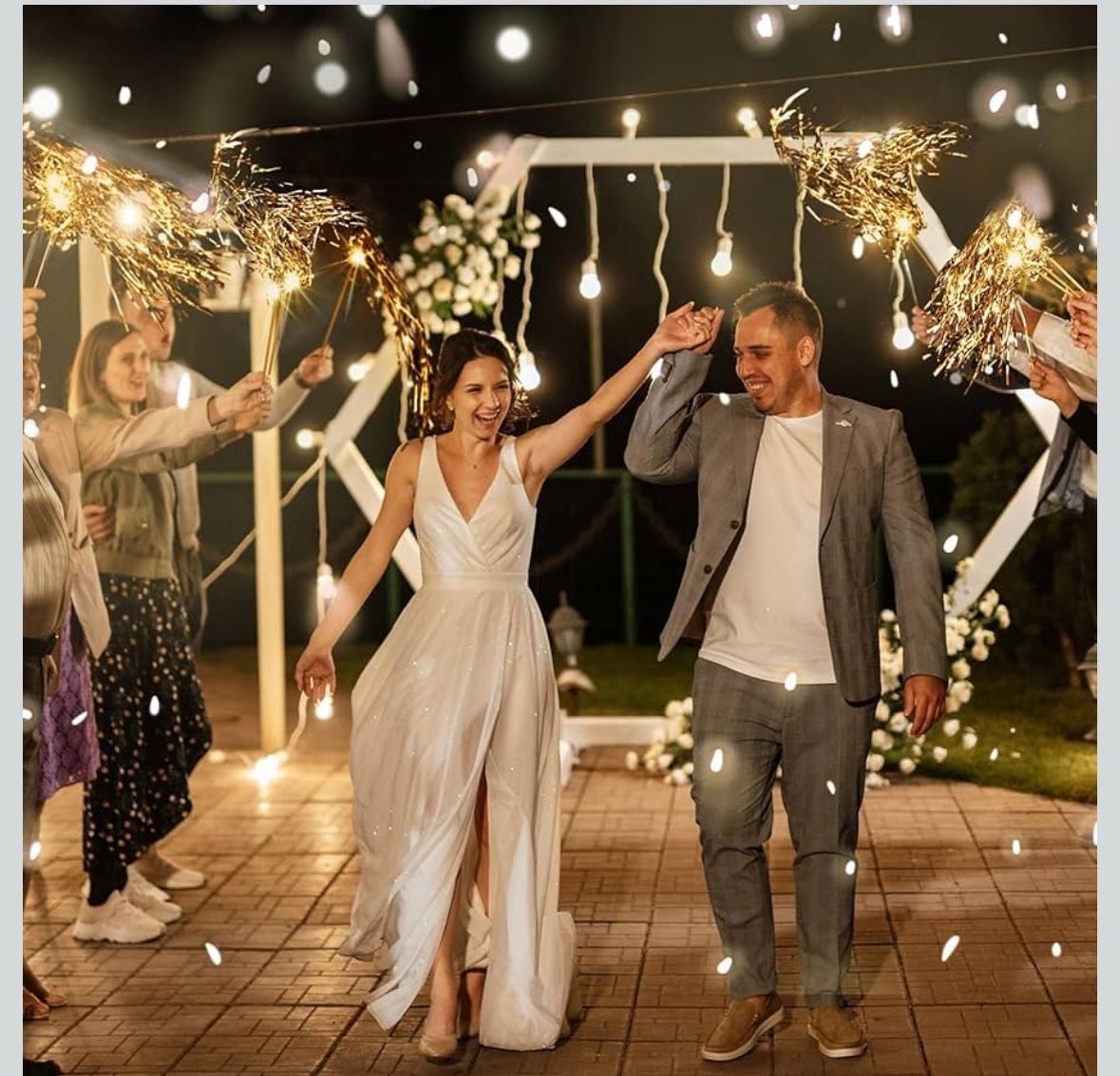 48 Pcs LED Lighted Tinsel Streamer Wedding Wands