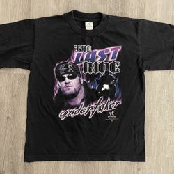Vintage WWF 2000 Undertaker Last Ride Double Sided Shirt Youth Size Large
