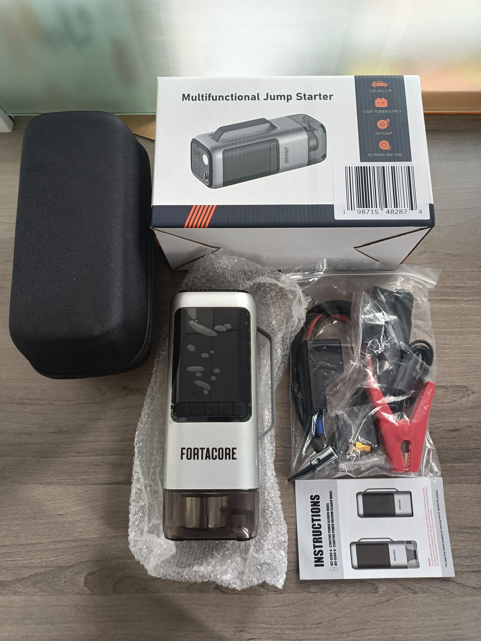 Portable Tire Inflator, Jump Starter, Vacuum & Power Bank – Compact & Powerful 🚗⚡️