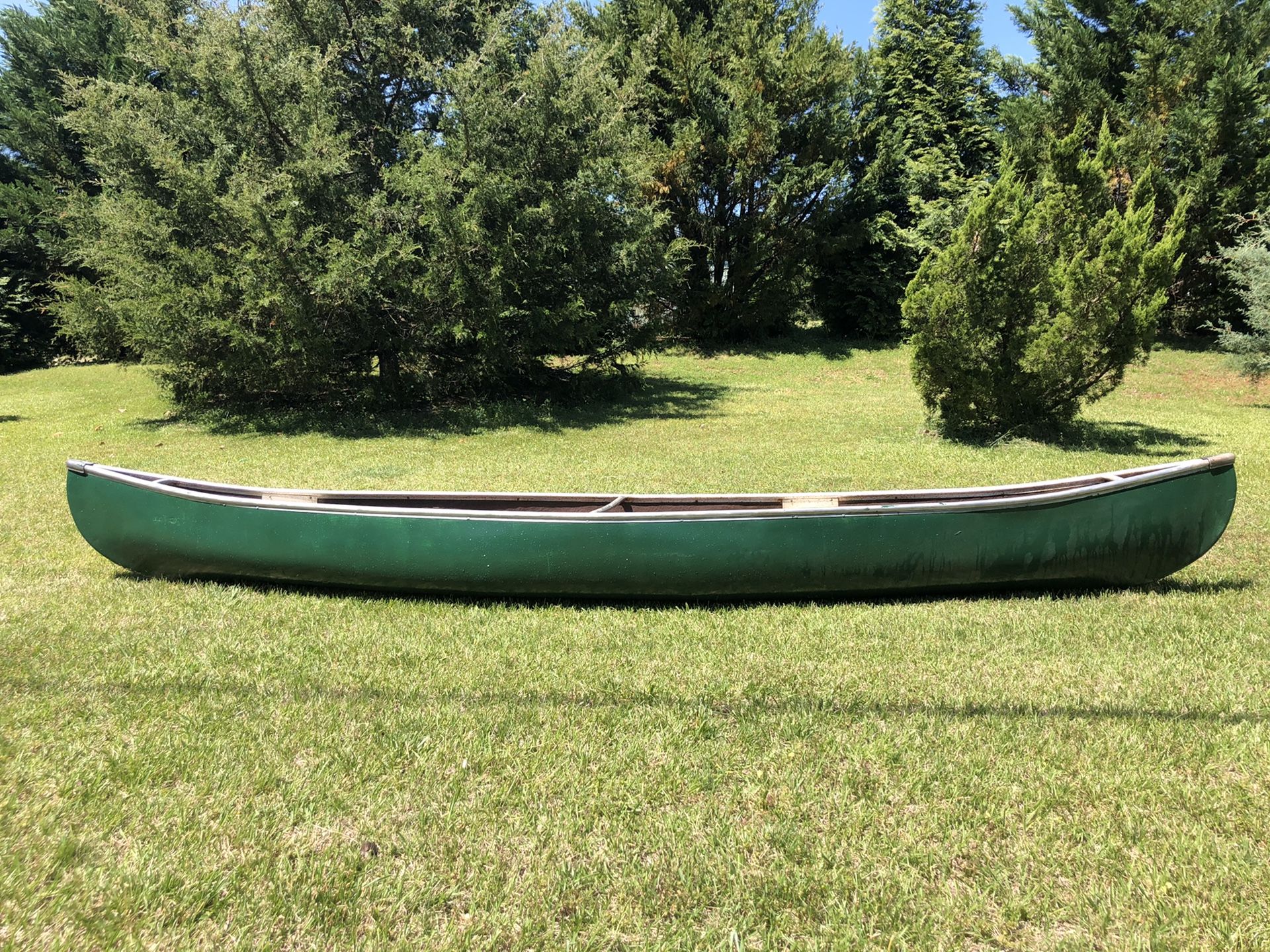 16’ vintage Sears fiberglass two-man canoe