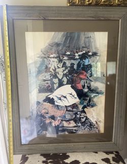 Signed BRUCE MATTESON Duck Collage Print And Frame  26x33