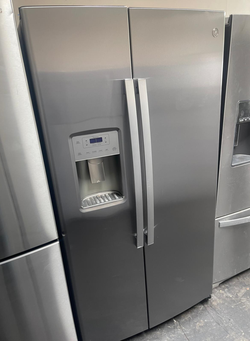GE Slate Side by Side Refrigerator w/ Ice Maker + Digital Dispenser