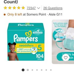 Brand New ‼️ Box Size 5  Pampers Swaddlers $25