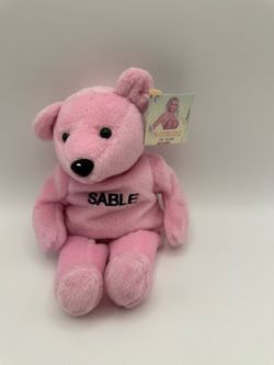 WWF Sable Pink Bear Beanbag Plush Limited Edition 1999 Birthday Gift