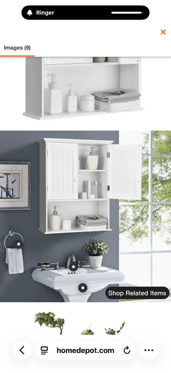 7.9 in.W Wall Mount Bathroom Cabinet Storage Organizer in White