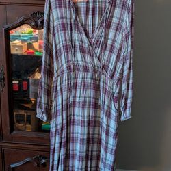 Purple Plaid Dress Size XL